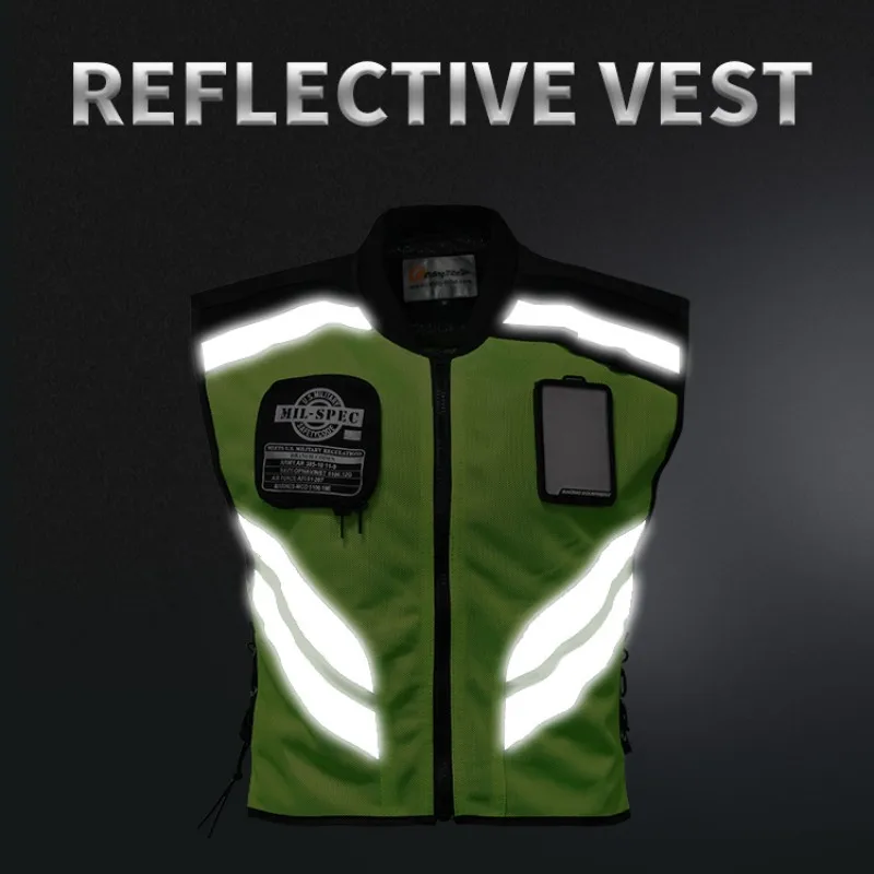 JK22 Riding Tribe Motorcycle Reflective Jacket Safty Waistcoat Warning Clothing High Visibility Moto Vest Team Uniform