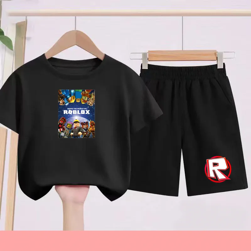 

Kids Summer Street Anime Game Round Neck T-Shirts+Shorts 2P Sports Top Set 3-12 Yrs Boys Girls Toddler Fashion Charming Clothing