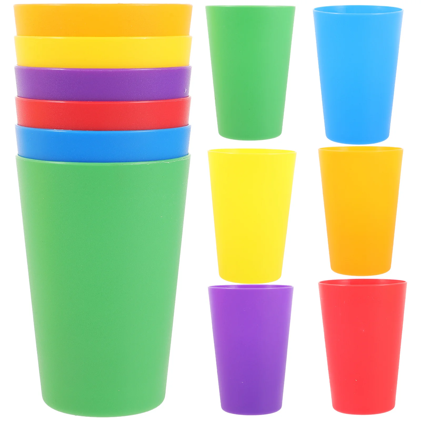 

12pcs Plastic Solid Color Drinking Cup For Kids Lightweight Stackable Home Use Cup Multi-Functional Water Mug Reusable
