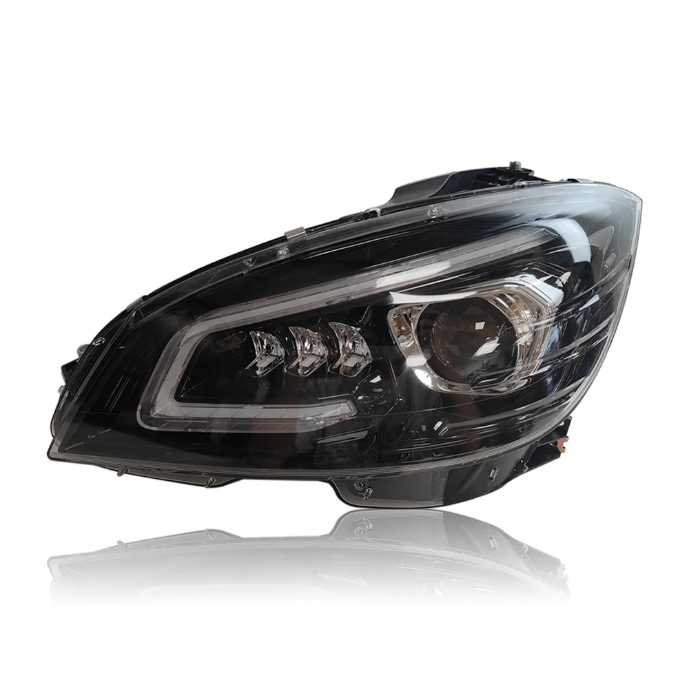Plug And Play 2008-2011 W204 C-Class Car Xenon Laser Headlight White LEDs 12V Plastic GT Style Front Lamp