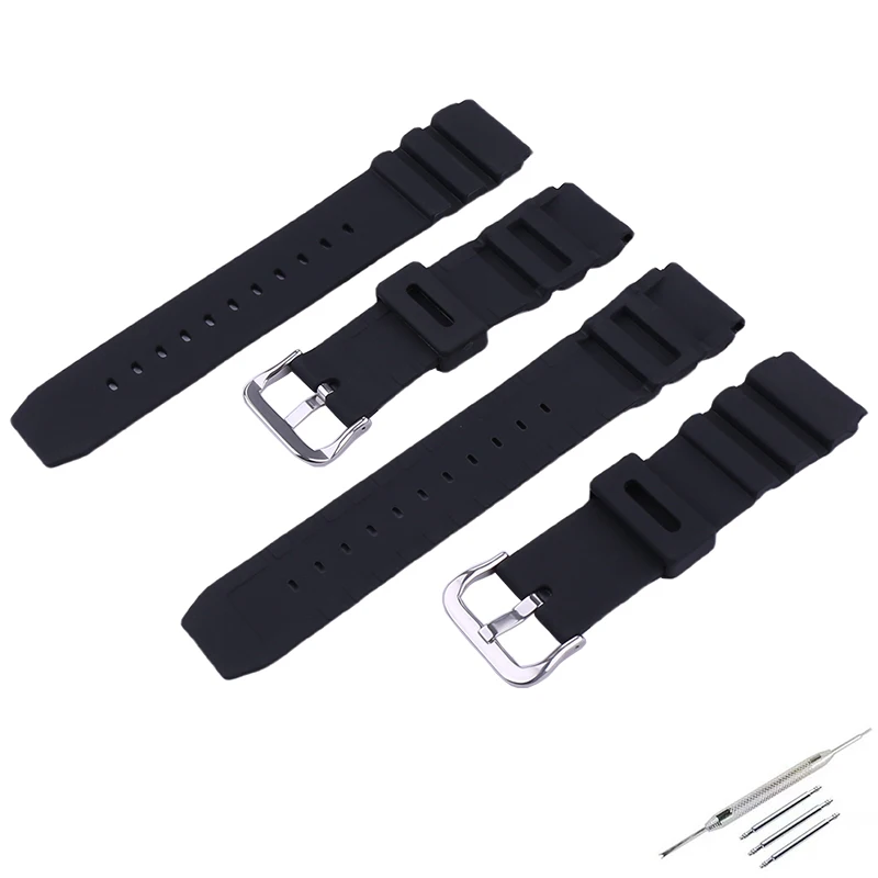 

22mm men's silicone watch band accessories for Casio Swordfish MDV-106 107 MTP-VD01 watch strap women's rubber sport wristband