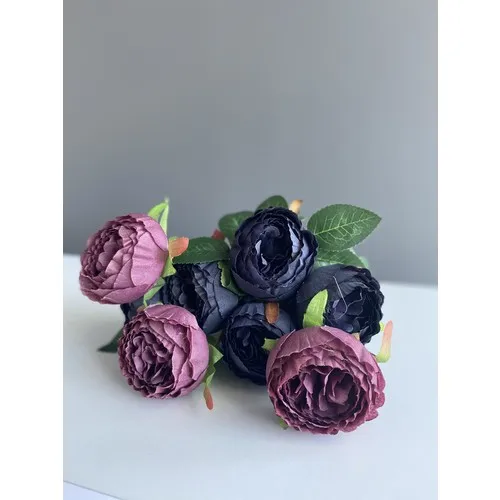 Florbar Artificial Flower 1 Quality Peony Dark Navy Damson Wove