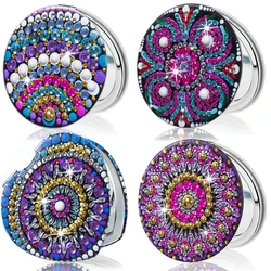 1pc/Set DIY Mandala Diamond Painting Mirror Compact Portable Folding Mirror for Women Mandala Diamond Art Mirror Kits for Adults