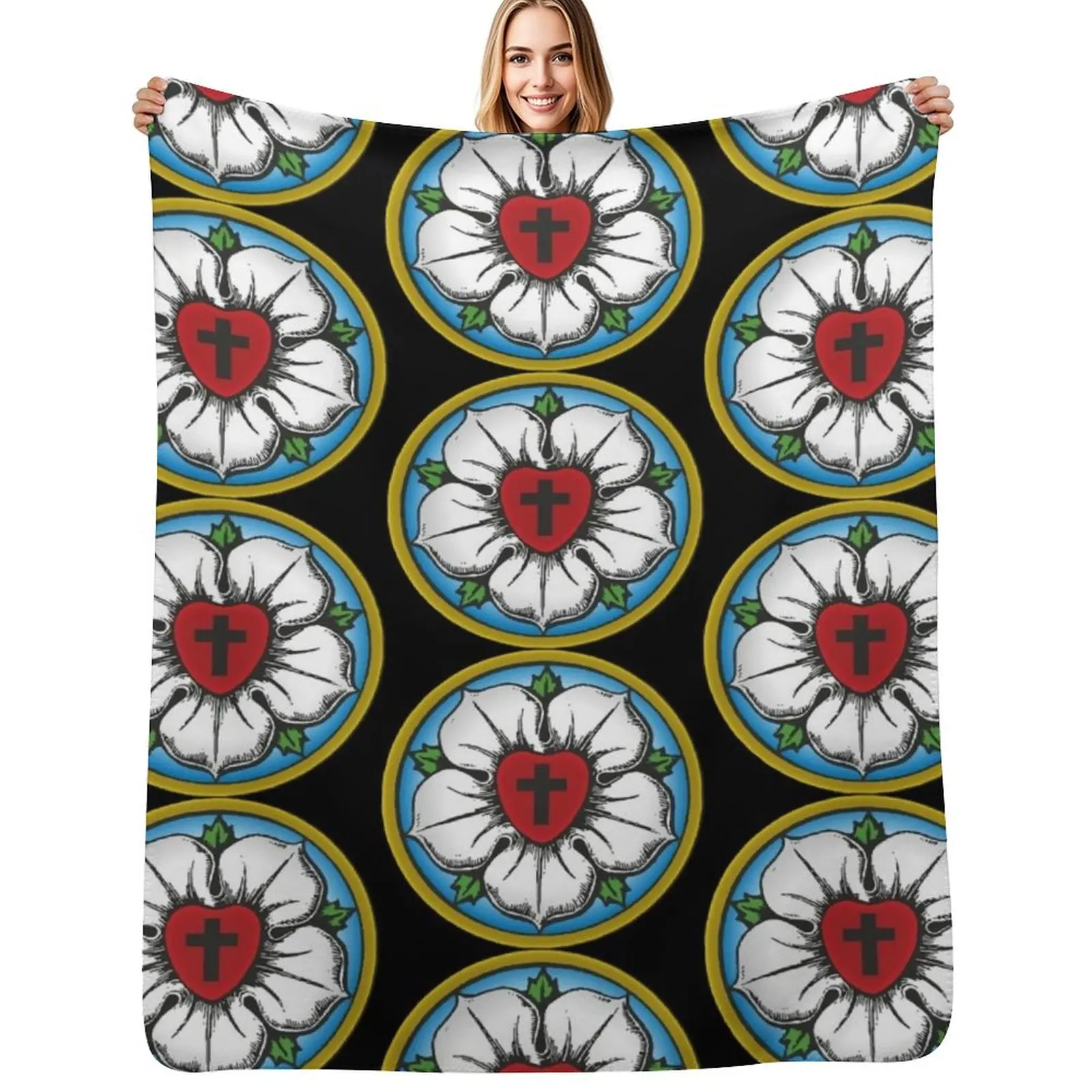 

Luther Rose Throw Blanket sofa bed Luxury Thicken Custom for babies Blanket