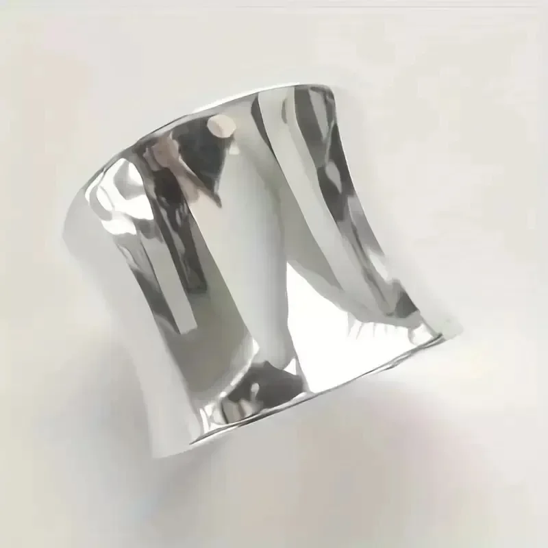New cold wind simple irregular closed smooth electroplated ring embossing creative female ring