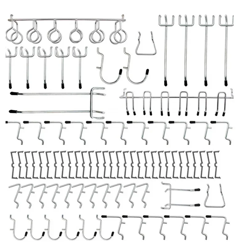 Heavy Duty Pegboard Hook Sortimento Kit, Peg Hook, Organização, Armazenamento de parede, Lojas, Prateleiras de Ferramentas Escolares, 81 Pcs