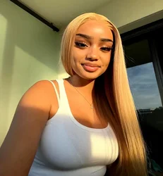Bone Straight Honey Blonde 13x6 Hd Lace Frontal Wigs Human Hair #27 Colored Wig Pre Plucked For Black Women 30 36 Inch