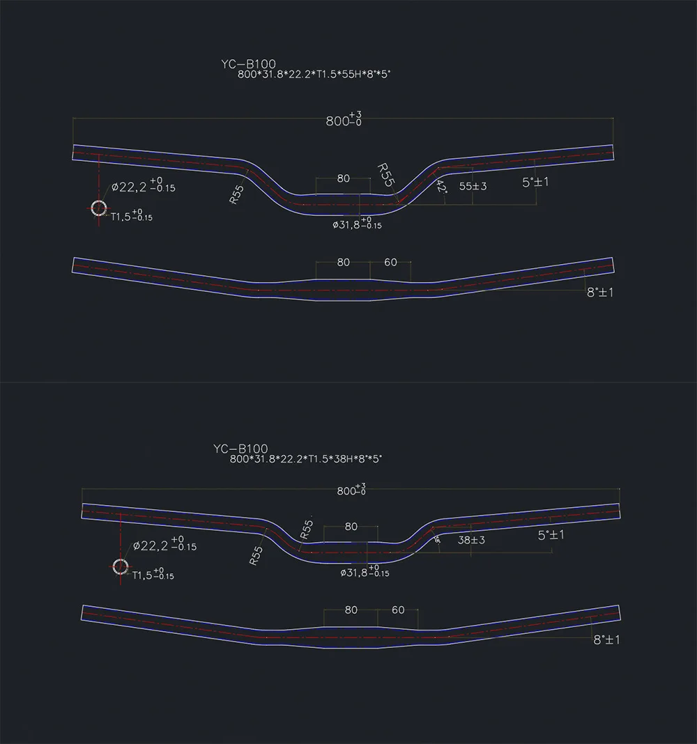 EVOSID Mountain Bike Handlebar, Aluminum Alloy Riser Bar, High-Strength for Downhill & Off-Road, 800mm, Polished Finish