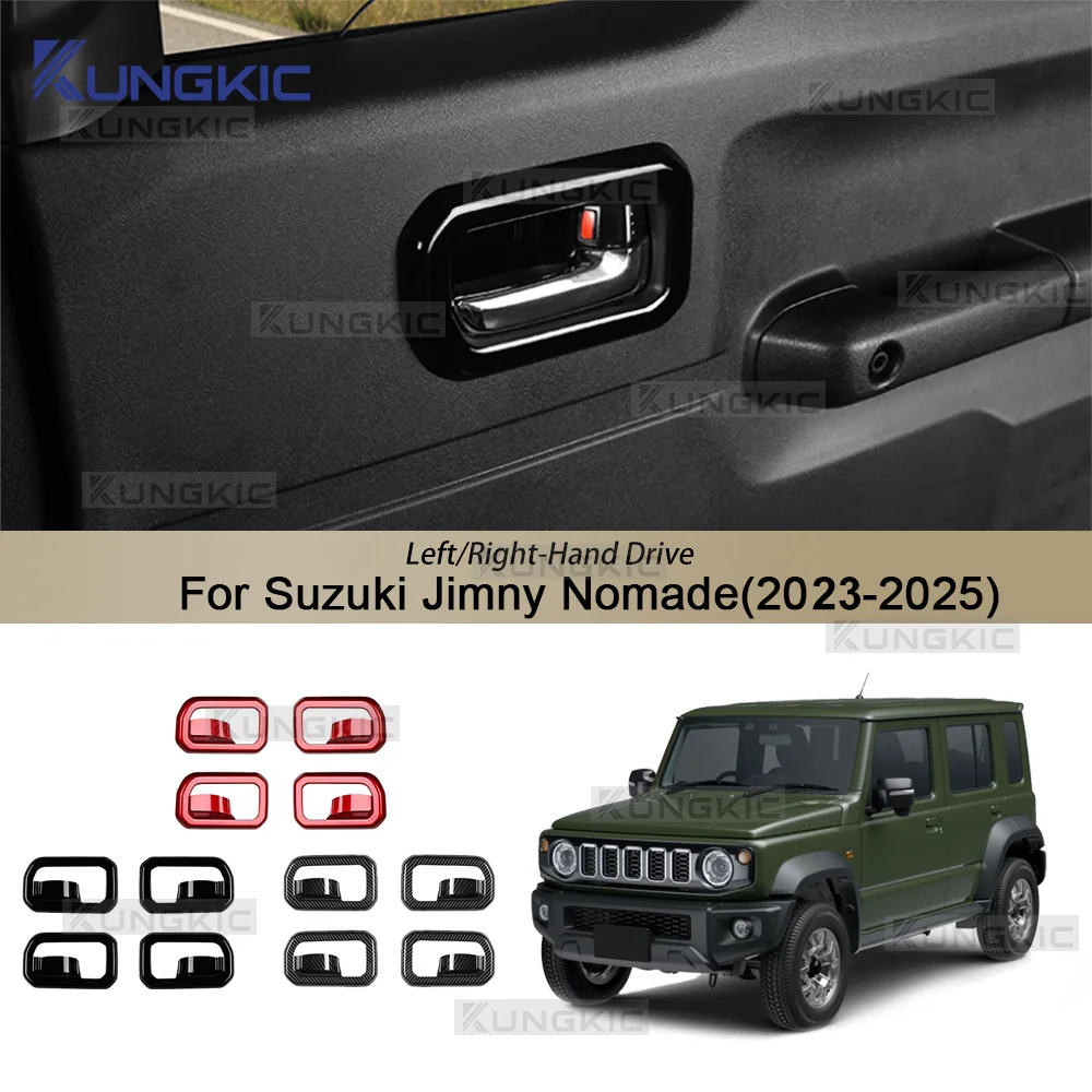 غطاء مقبض الباب الداخلي للسيارة لسوزوكي جيمي 3/5-Doors Nomade 2018-2025 واقي إطار المقبض الداخلي ملحقات داخلية #5