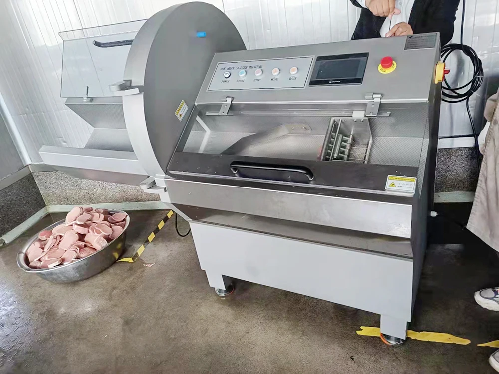 Ribs Bone Bacon Make Making Frozen Conveyor Belt Industrial Fully Automatic Commercial Machine Meat Slicer