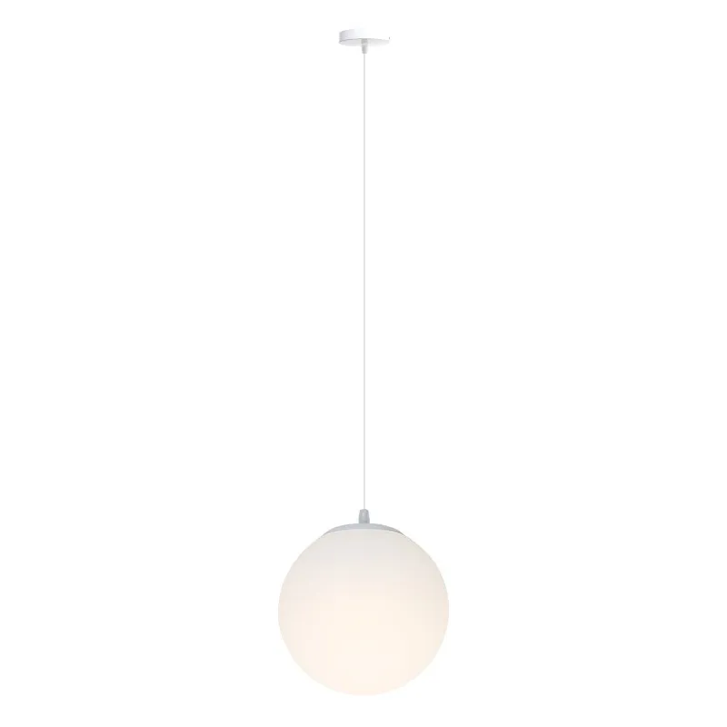 Acrylic Milk White Ball Pendant Lamp PE Roll Molded Frosted Lustre Round Pendant Lights Modern Minimalist Lustre Home Decor E27