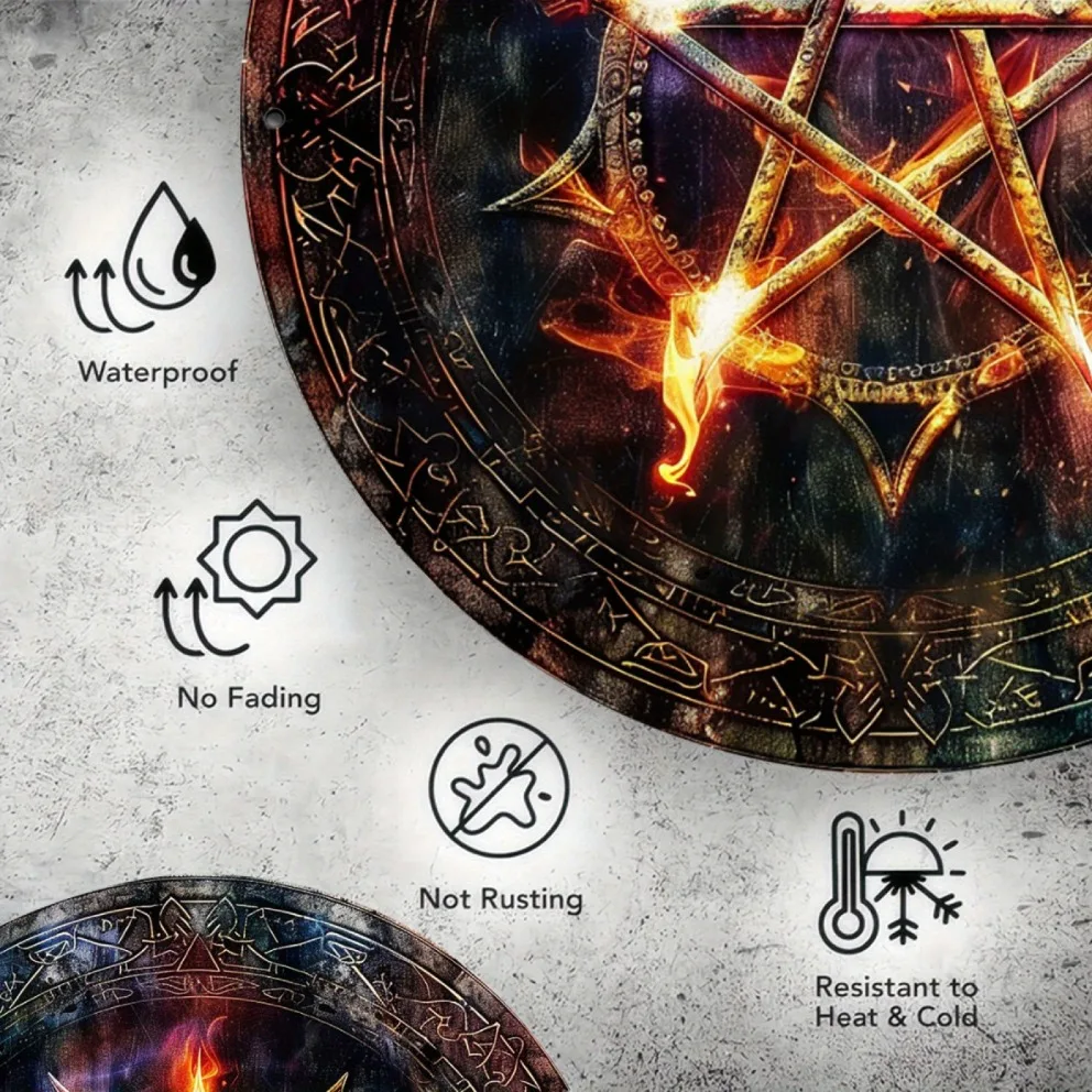 علامة ألومنيوم خماسية عتيقة لديكور المنزل والمطعم والمقهى