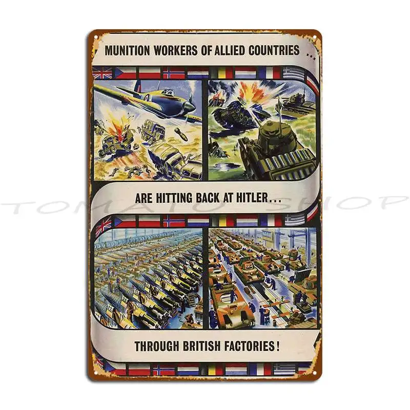 War World War 2 Metal Sign Poster Design Pub Funny Party Garage Decoration Designs  Tin Sign Poster