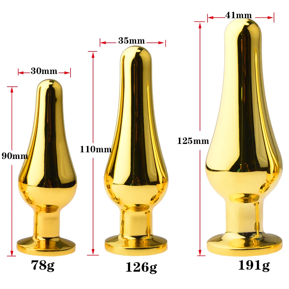 Smooth Stainless Steel Anal Plug Jeweled Butt Plug for Beginner G-spot Massager Sex Toys Dildo for Female Male Anal Beads S/M/L