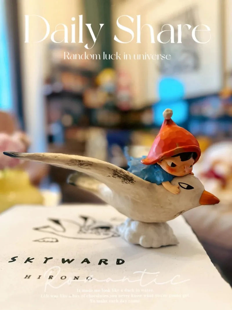 POPMART Genuine Hirono Cloud Figurines Trendy and Fashionable Blind Box Toys Flying Bird Surprise Decorative Items Birthday Gift