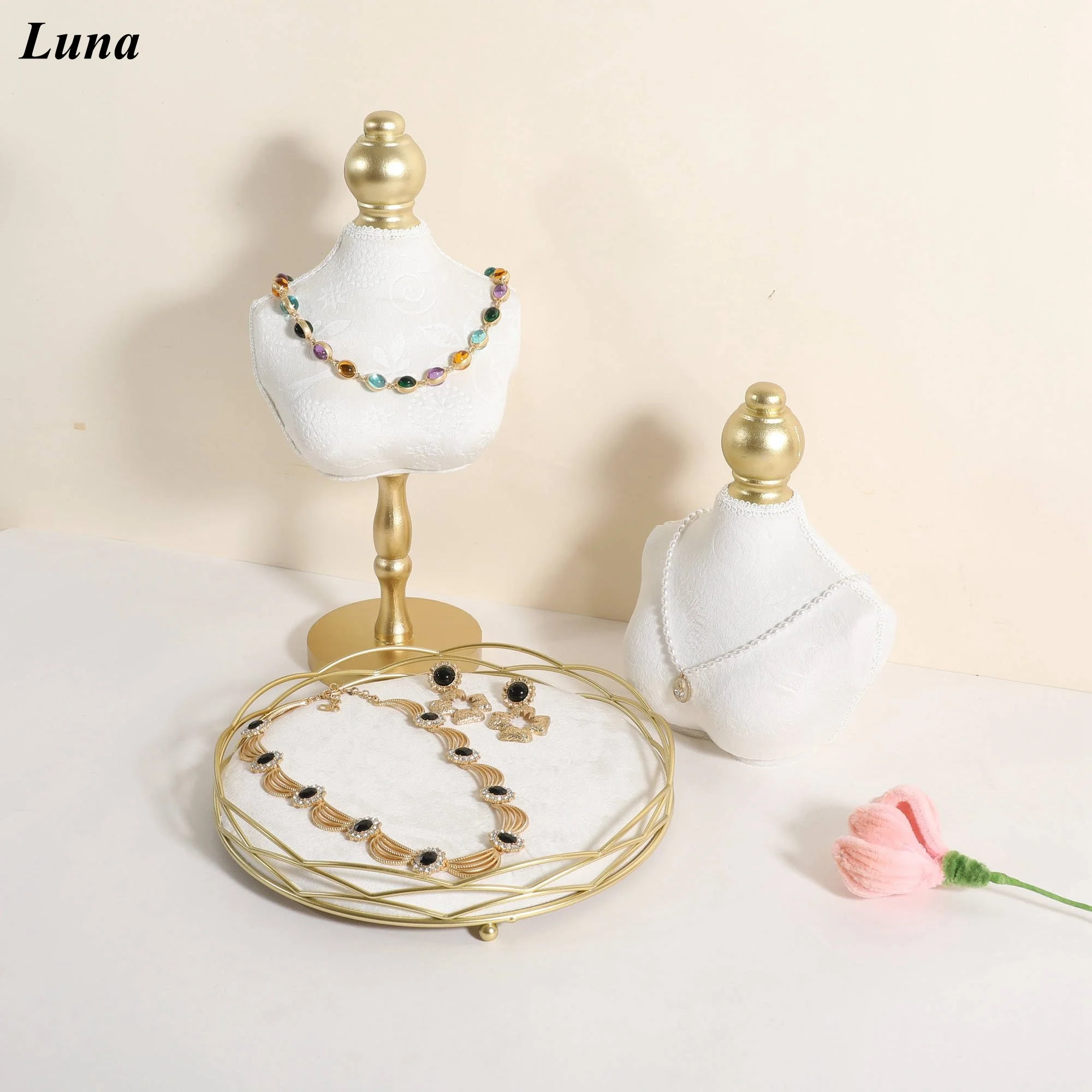 

Velvet Necklace Holder Display Stand Jewelry Mannequin Neckline Bust for Selling And Storage
