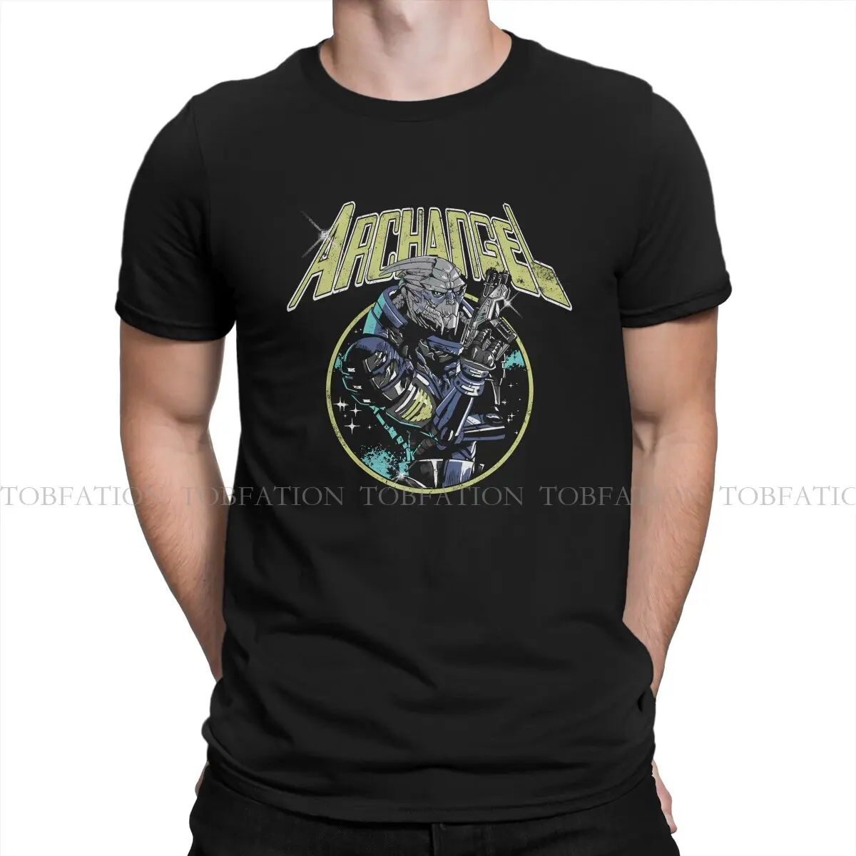 The Vakarian Mass Effect Game Men T Shirt Cotton Grunge Crewneck Tee Shirt Harajuku Tops