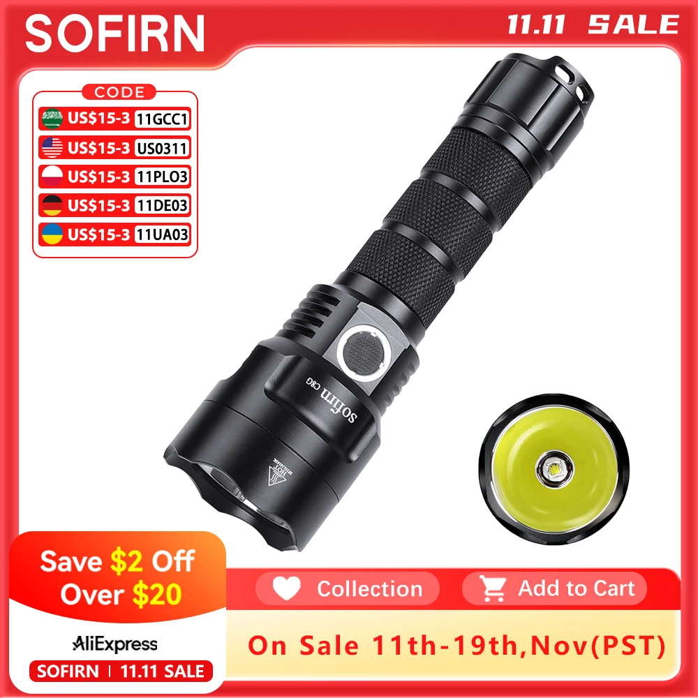 yZ[zSofirn C8G ͂ 21700 LED pd SST40 2000lm 18650 [dobe[g[` ATR 2 O[vsOCWP[^[t