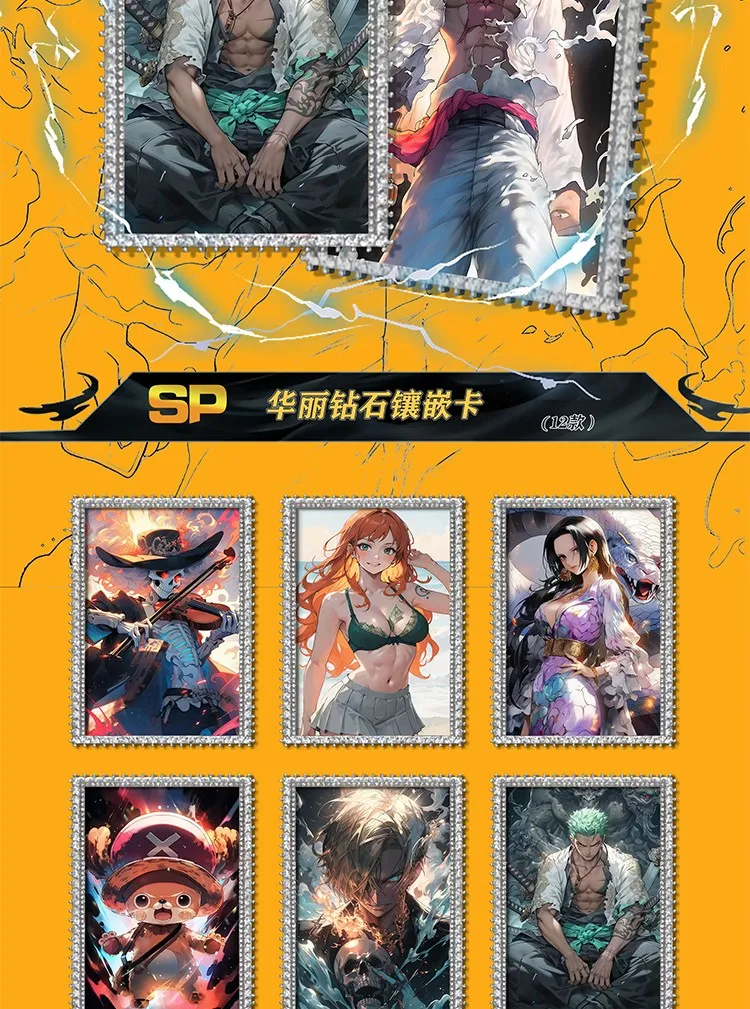 One Piece Cards The Straw Hat Pirates Nami Luffy Zoro SP Diamond Inlaid Card PR Battle Mirror Card CP Grating Collection Cards