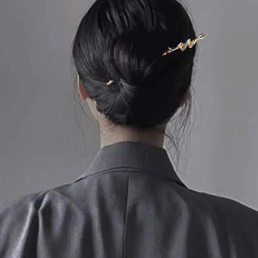 Oude hoofddeksels Cheongsam zilveren metalen slang haarspeld Hanfu haarstokken oude stijl haarspeld Chinese stijl hoofddeksels