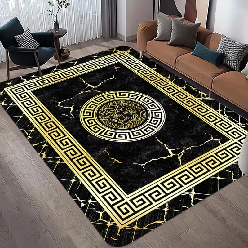 Alfombra de mármol moderna, alfombra elegante de lujo para decoración del hogar, alfombra suave antideslizante para sala de estar, dormitorio, pasillo, estudio, decoración de oficina