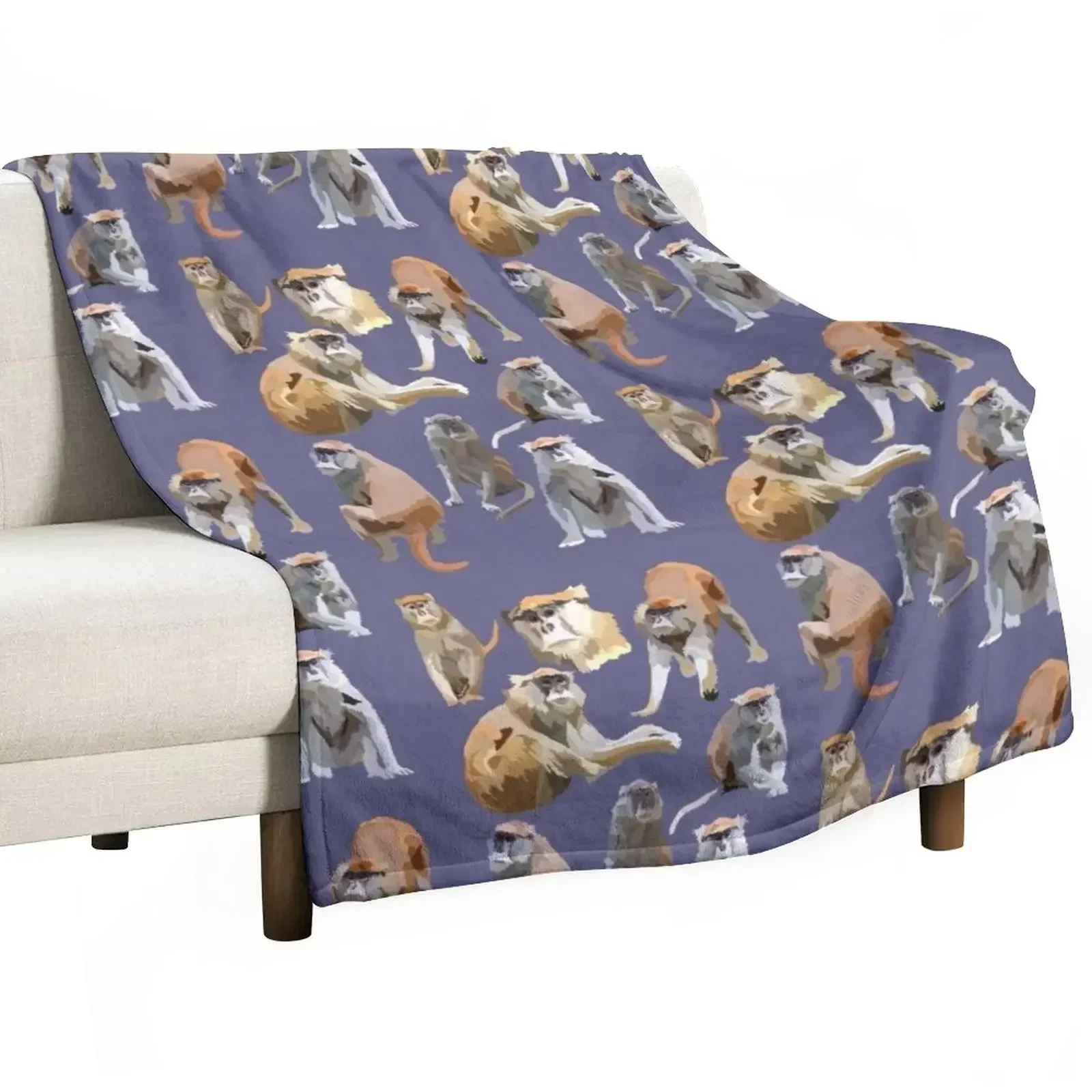 

P is for Patas Monkey Throw Blanket Vintage Beach Luxury Throw Blankets