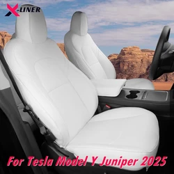 Full Set Car Seat Covers For 2025 Tesla Model Y Juniper 5 Seat Nappa PU Leather Front & Rear Seat Cover Cushion Protectors