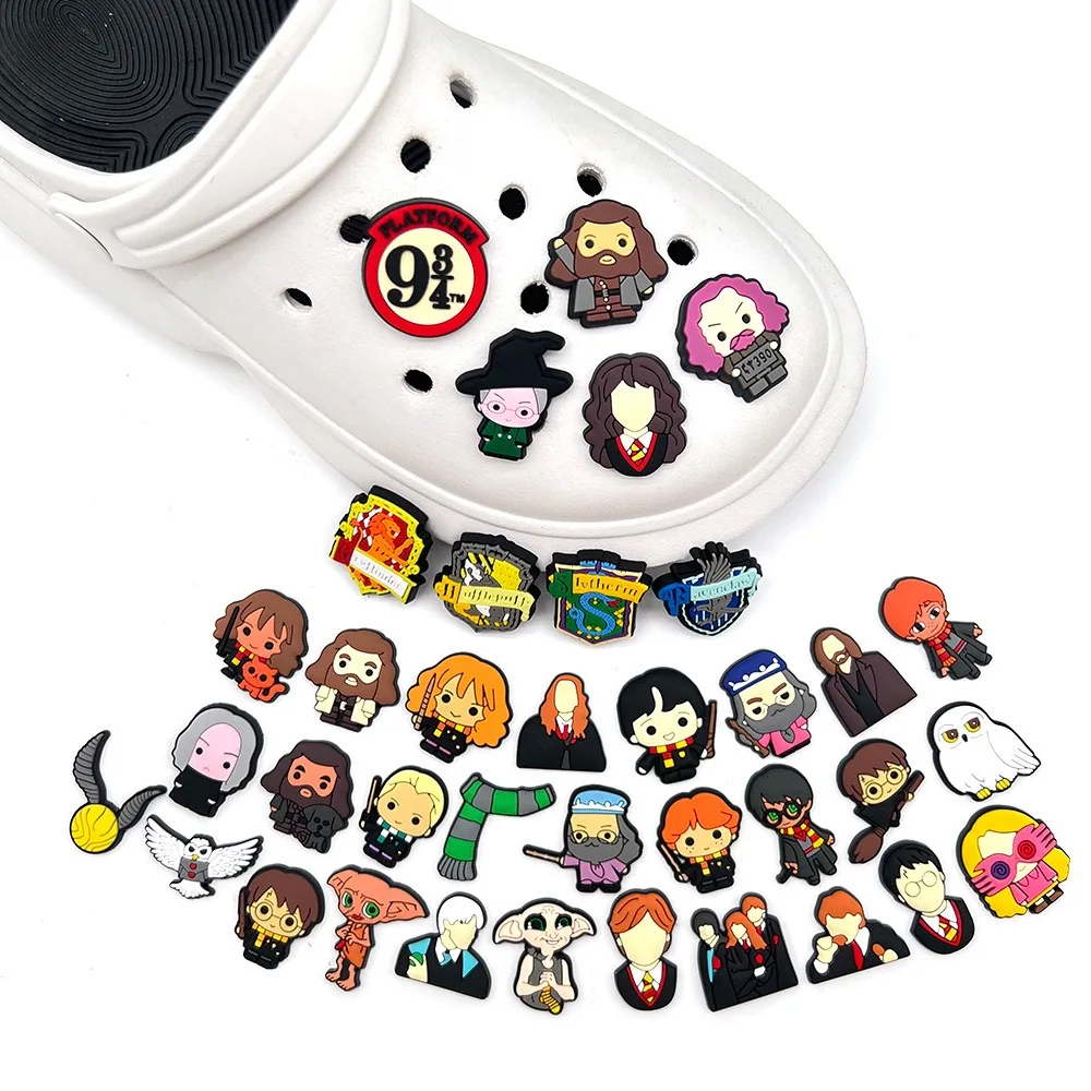 17-45Pcs Cartoon Shoe Charms Accessories Harry Potter Shoes Decoration Clog Sandal Buckle DIY Kids Party Gifts view 5