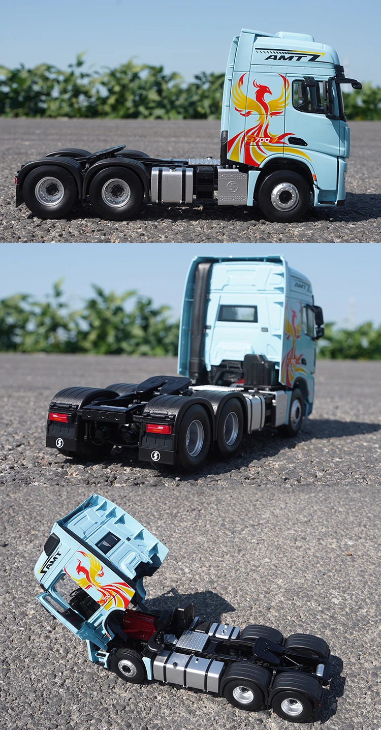 1:22 Original Shaanxi Automóvel Yan'an S700 Trator Liga Simulação Modelo de Caminhão Pesado Modelo de Trator