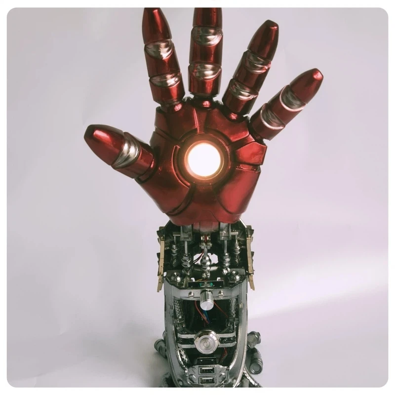 Iron Man Arm Lamp Figure Movable Black Tech Gift For Men Creative Collectible Toy Action Figure Marvel Comic Book Movie Theme