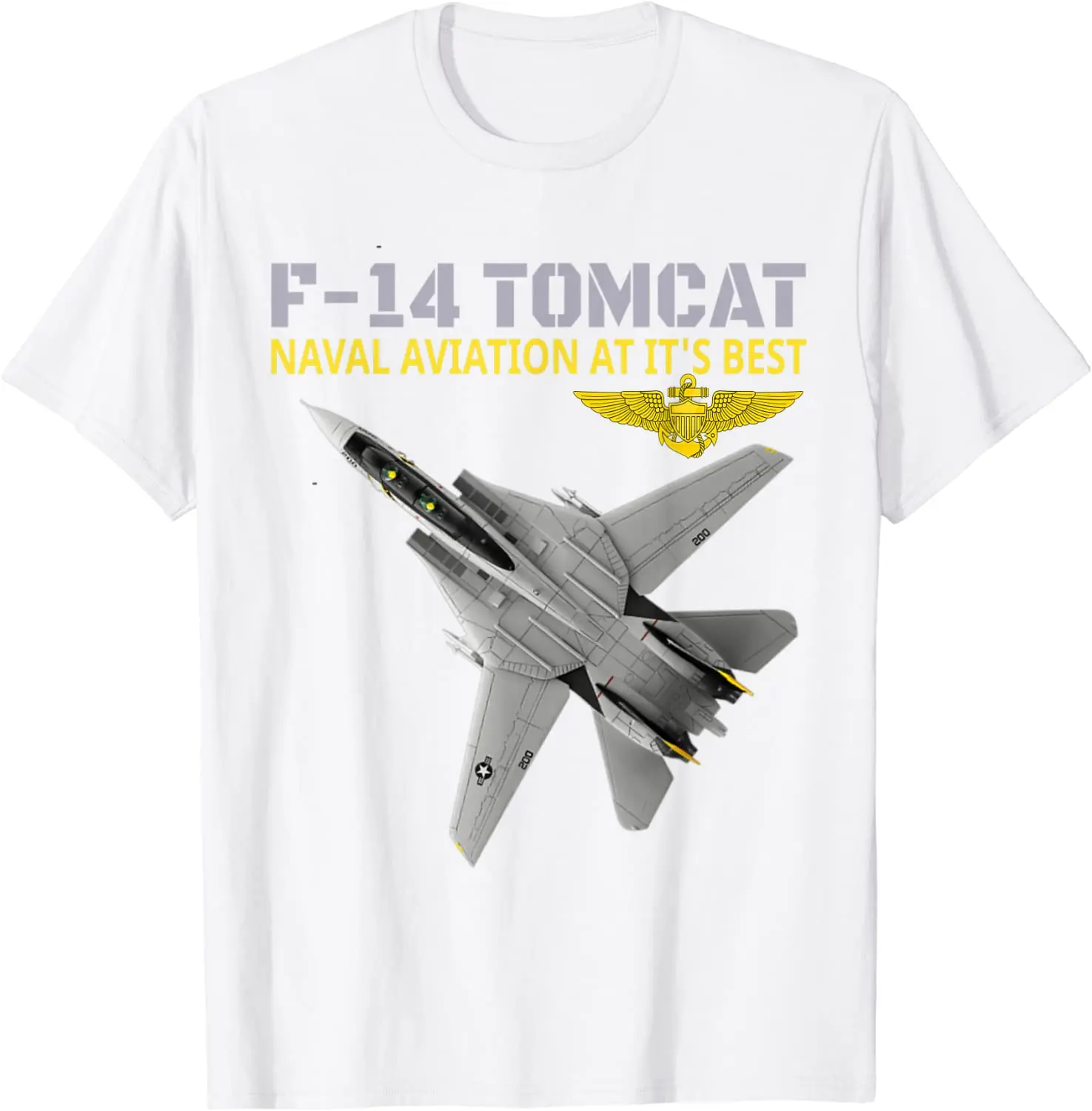 The F-14 Tomcat In Action.Naval Aviation At Its Best. Men T-Shirt Short Sleeve Casual Cotton O-Neck Summer Shirt