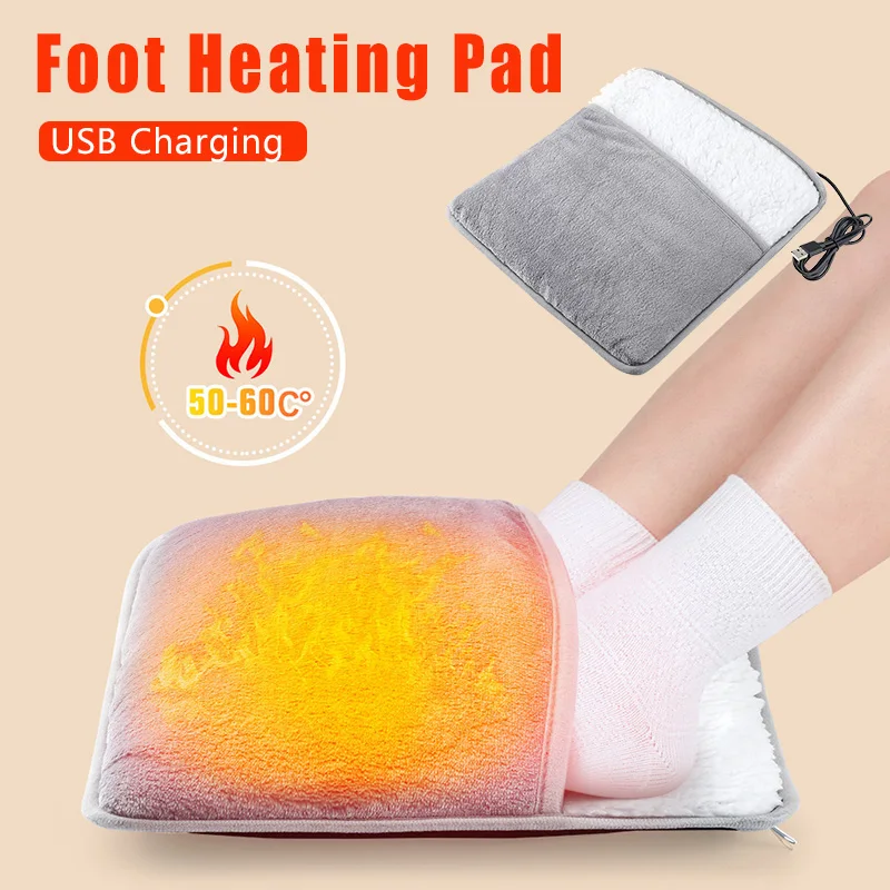 

Foot Heating Pad Winter Heater Foot Warmer USB Charging Soft Warm Foot Cover Washable Household Foot Warming Mat