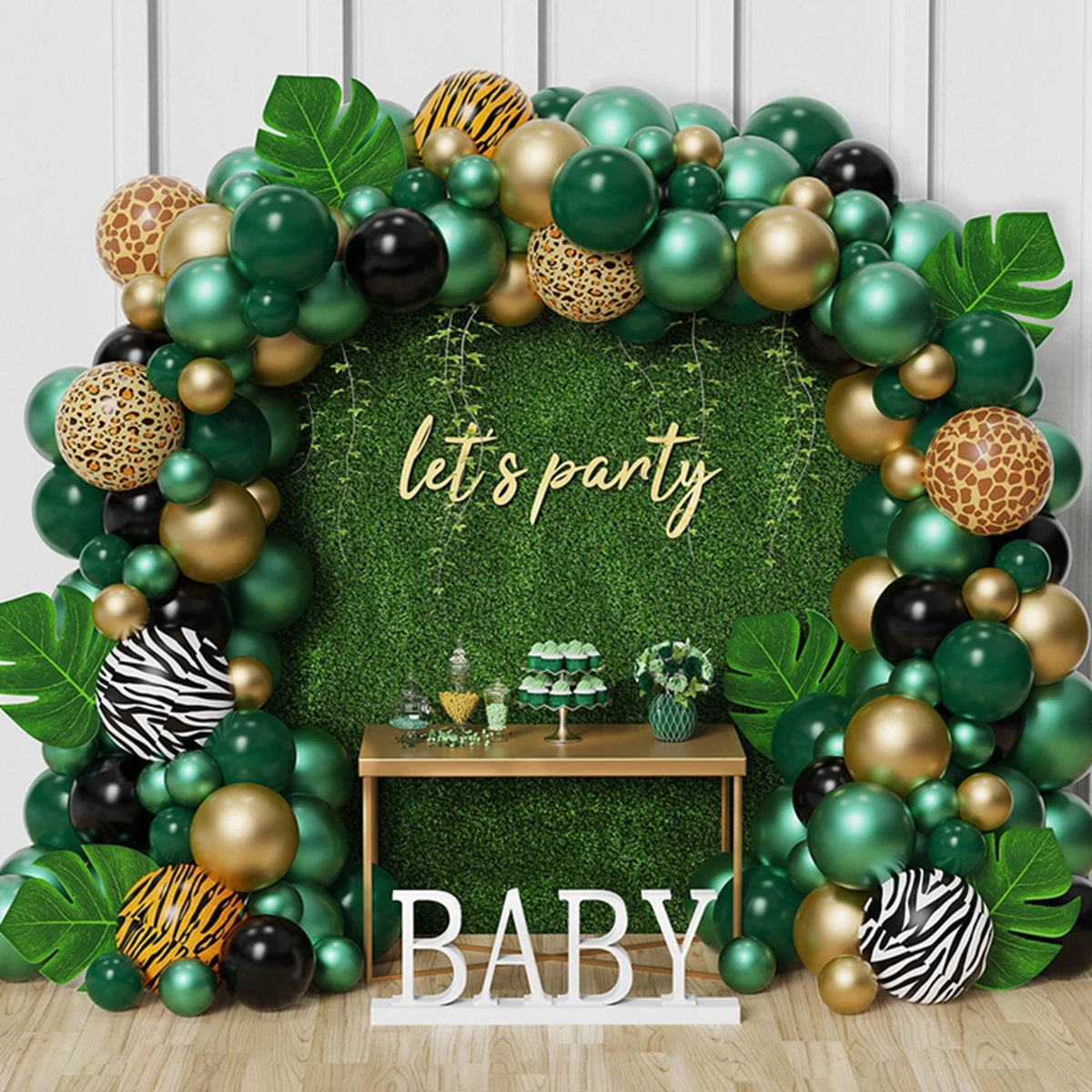 Groene Ballon Garland Arch Kit Bruiloft Ballon Decoraties Verjaardag Party Decor Kids Jungle Safari Party Ballon Baby Sho