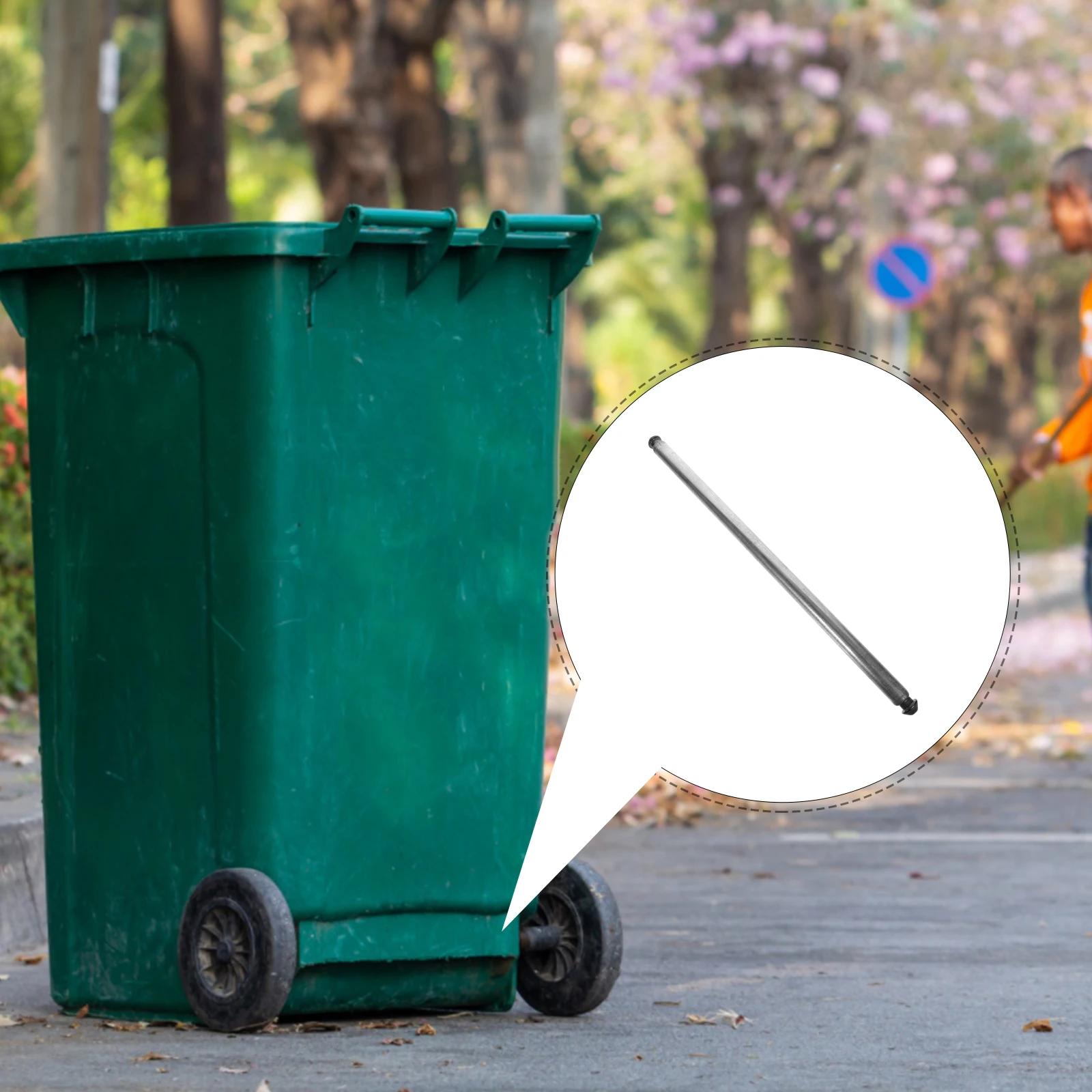 

Garbage Can Wheel Axle Shaft Replacement Iron Trash Bin Wheels Smooth Operation for Metal Small Bin Nut