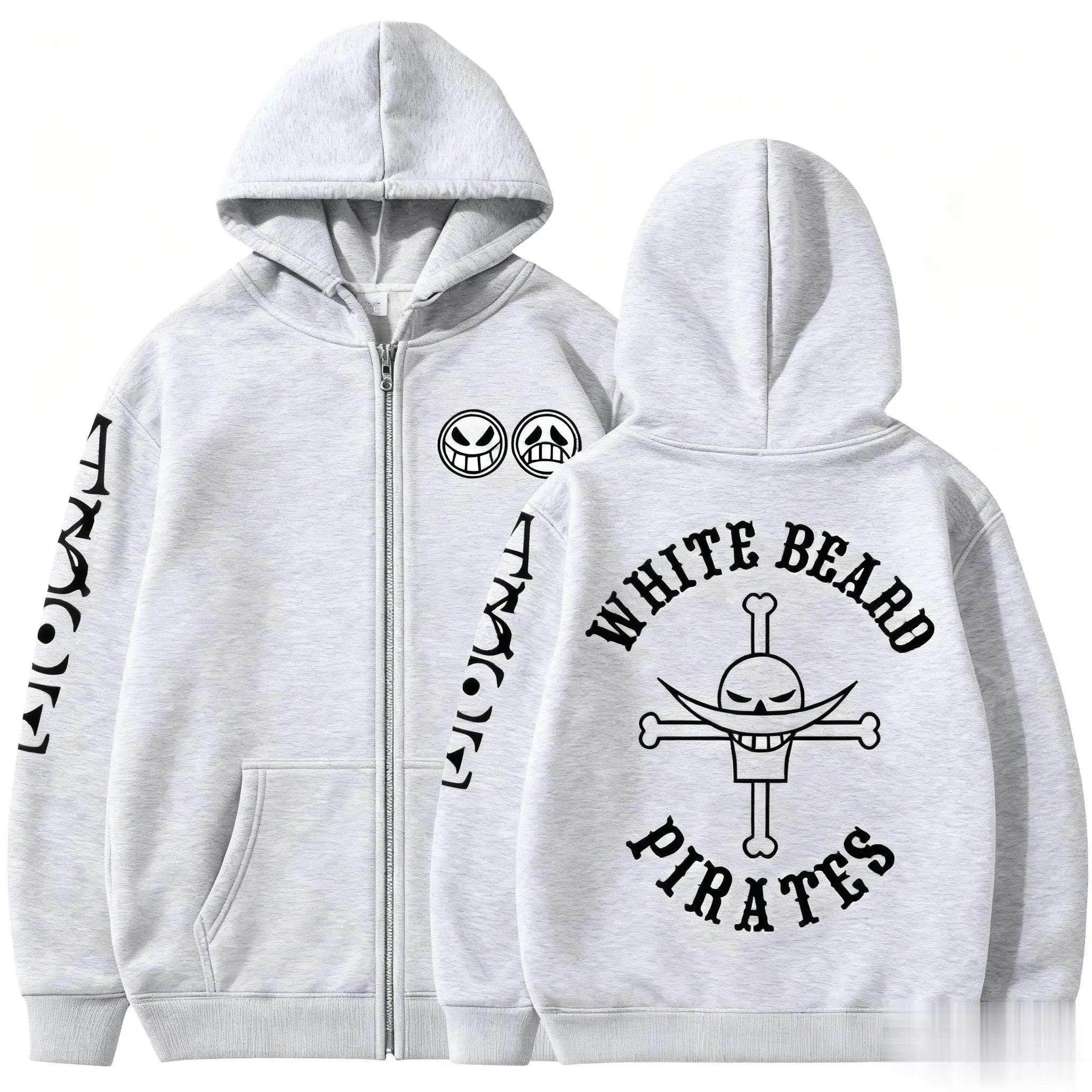 Felpa con cappuccio unisex in un unico pezzo con zip Giacca anime Stampa teschio Grafica Streetwear Pullover casual Uomo Donna Felpa Moda autunnale