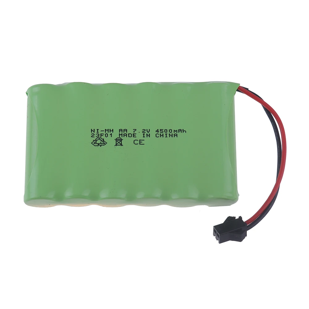 7.2v 4500mAh Ni-MH Battery SM Plug and Charger For RC Toys Cars Boats Trucks Trains Guns Robots Parts NIMH AA 7.2v Battery Pack