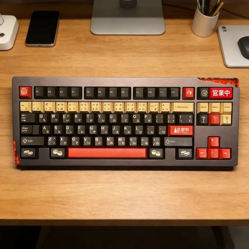 

Izakaya themed Keycap Set Customized PBT Material Five Sided Thermal Sublimation Cherry Profile Keycaps for Mechanical Keyboard