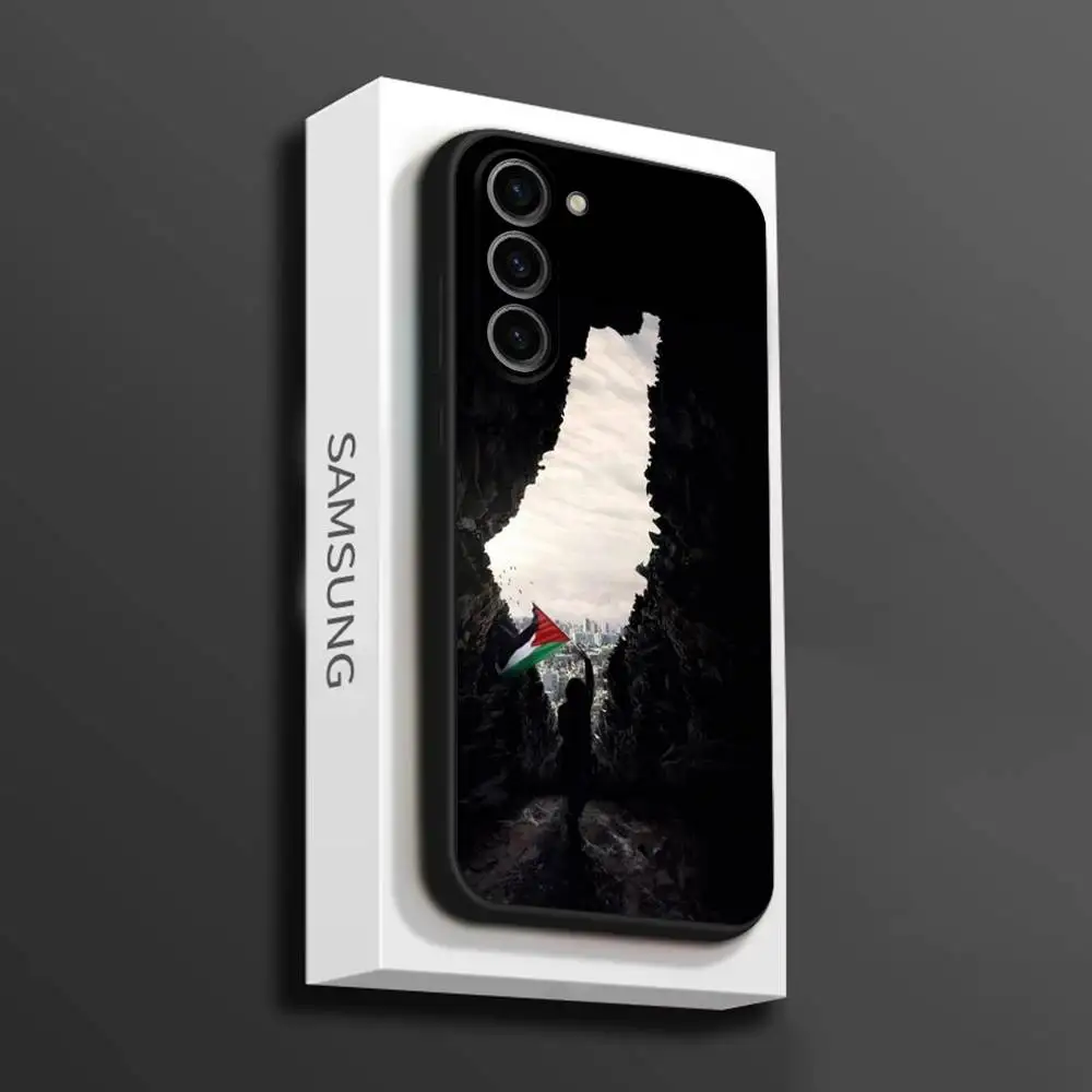 Casing Ponsel P-Palestine-es-F-Flag untuk Samsung Galaxy A 91,80,73,72,71,53,52,51,22,5G Sampul Hitam Lembut Tahan Benturan
