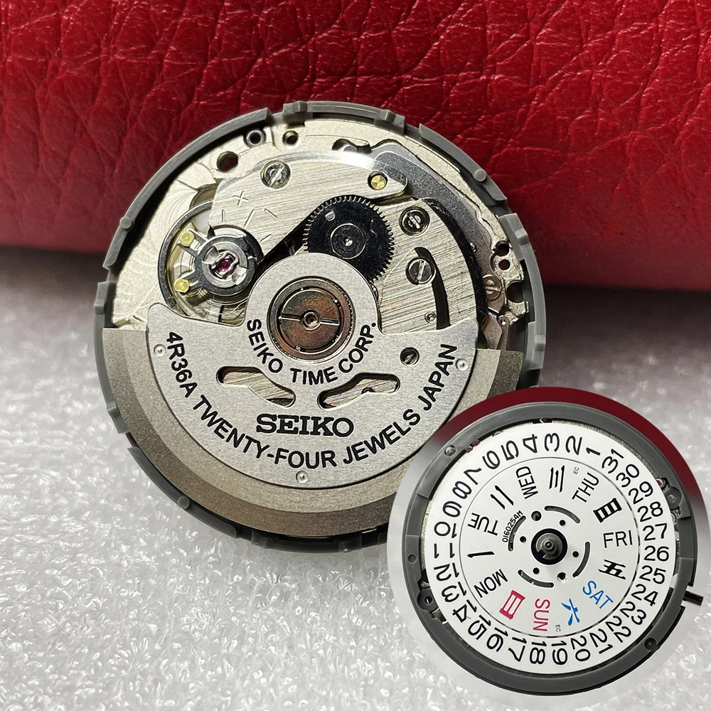 Japan NH36 Movement Modification Silver Rotors/Hammers 24 Jewels Automatic Mechanical Mechanism White Datewheel 3.0 NH36A/NH35A