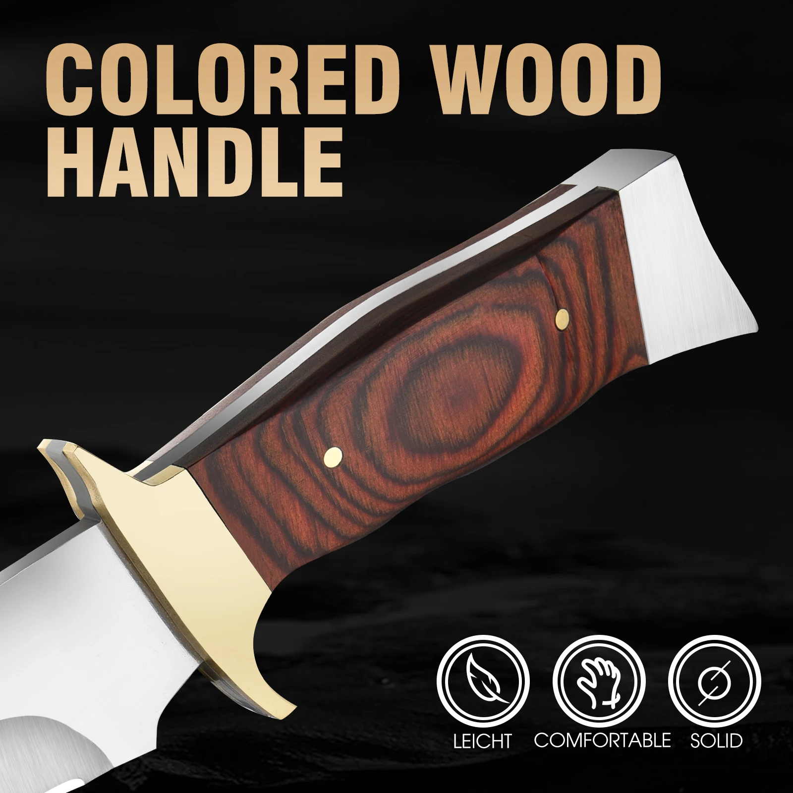1 Knife, High-Quality Outdoor Knife, Fixed Blade, Straight Knife, Kitchen Multipurpose Knife, High Hardness Portable Knife