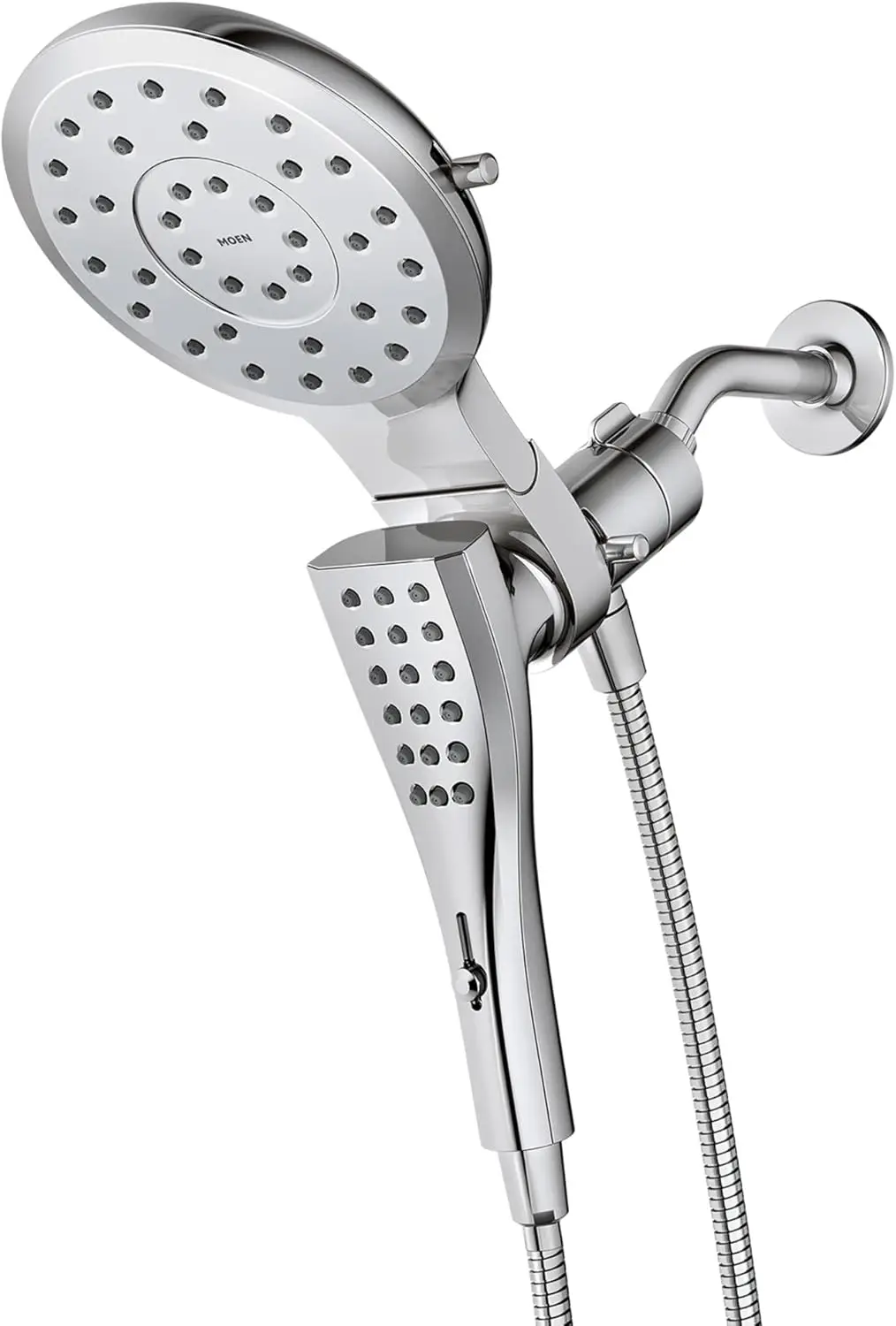 

8-Function 7-Inch Round Shower Spray Head with Handshower and 72-Inch Hose, Chrome Finish