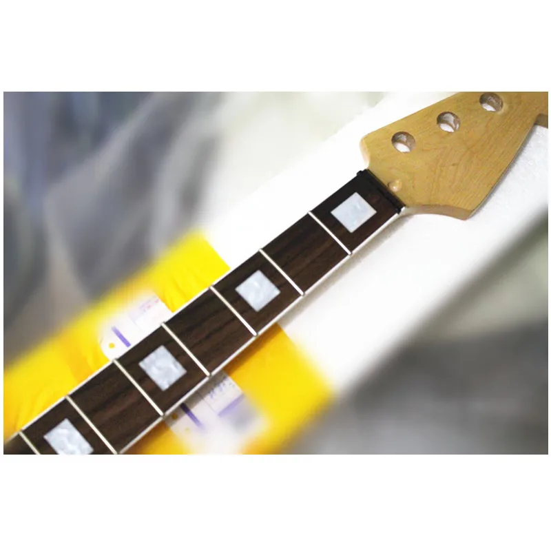 20 Frets Maple Electric Bass Guitar Neck 4 Strings Rosewwood Fingerboard Glossy Paint Customized Guitar Accessories Parts