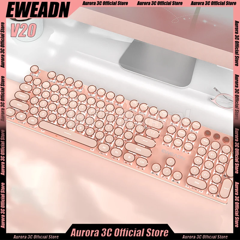 

Eweadn V20 Mechanical Gaming Keyboard Wireless Bluetooth Keyboards 3mode Rgb Office Long endurance Metal Panels Game Keyboard