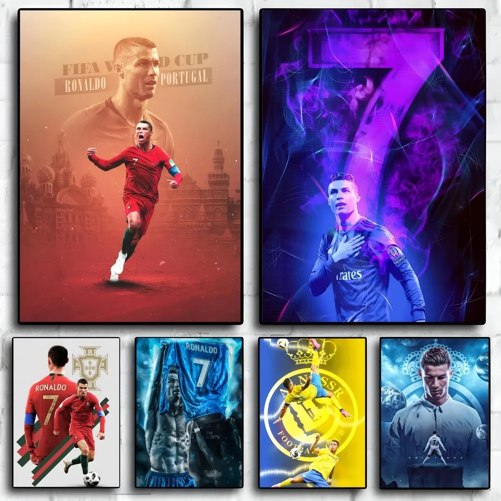 1PC C-cristiano R-ronaldo Poster Self-adhesive Art Waterproof Paper Sticker Coffee House Bar Room Wall Decor