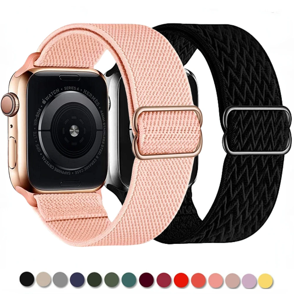 

Nylon Loop Strap for Apple Watch Band 49mm 45mm 41mm 44 40mm 42 38mm Adjustable Elastic Bracelet for Iwatch Series Ultra 87654SE