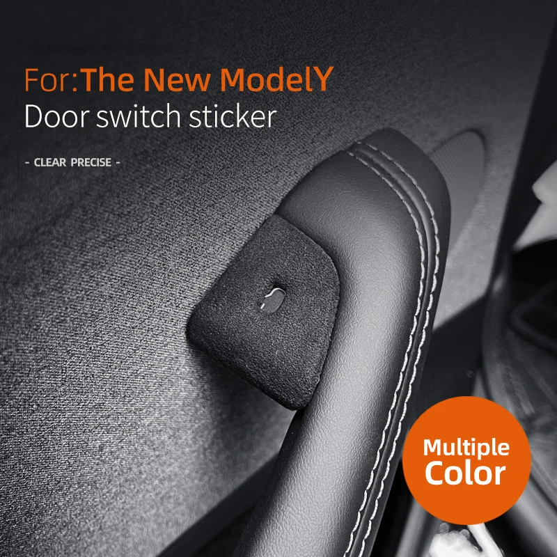 

4Pcs Premium Super Suede Overlay For Tesla New Model Y Juniper Launch 2025 Car Door Lock Switch Button Cover Buttons