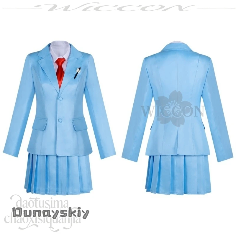 

bHemera S@Anime Skip And Loafer Cosplay Iwakura Mitsumi Costume JK Japanese School Uniform Kawaii Blue Suit Dress Tie Halloween