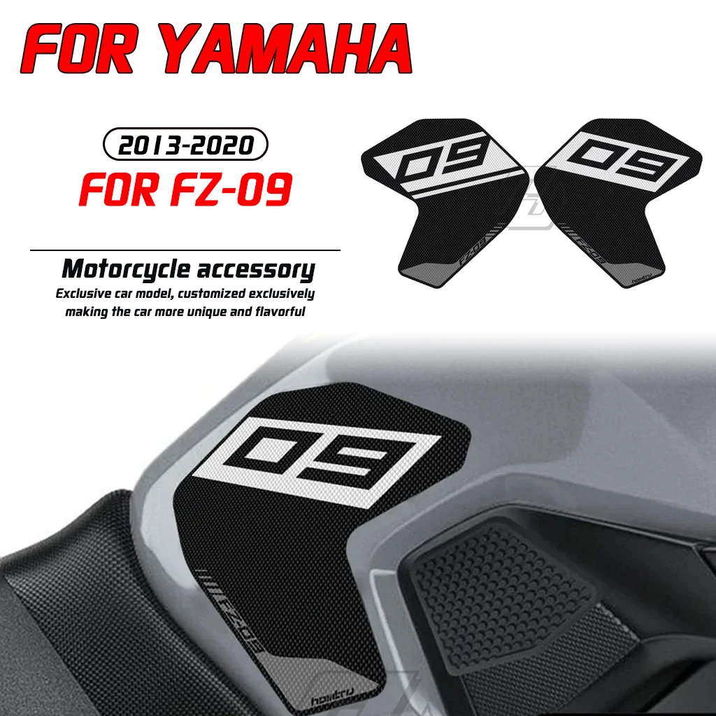

For Yamaha FZ-09 FZ09-2013-2020 Motorcycle Side Fuel Tank Mat Kit Knee Anti slip Leather Stickers