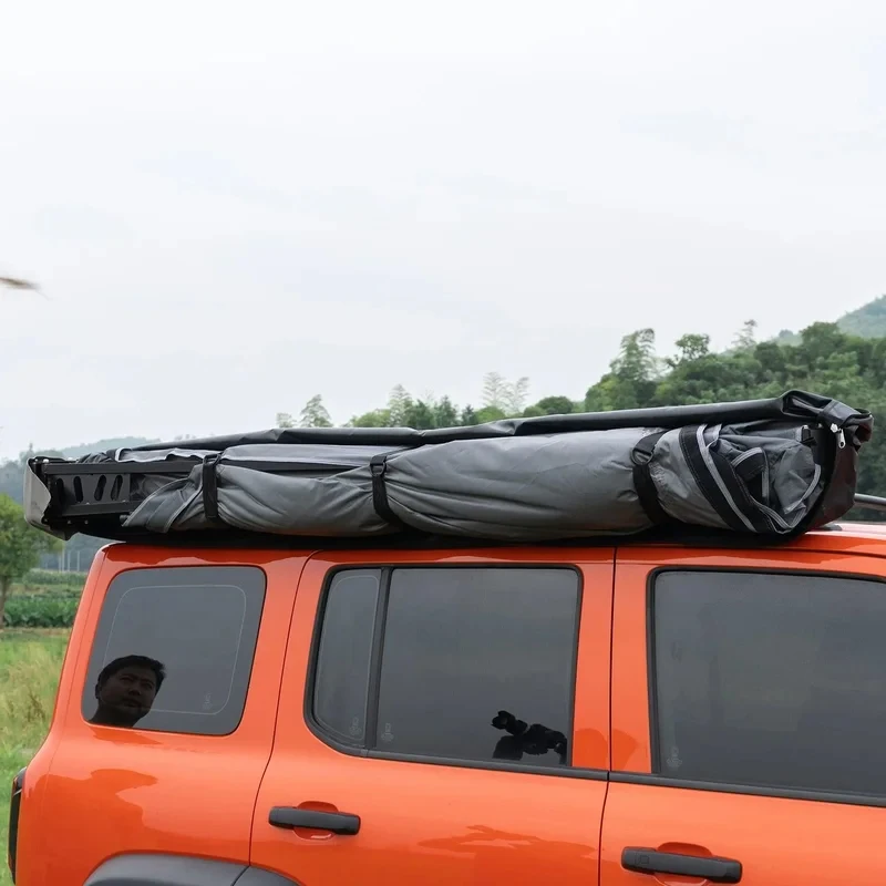 

Factory Hot Selling 270° Freestanding Foldable Car Side Awning with LED Portable Outdoor Canopy