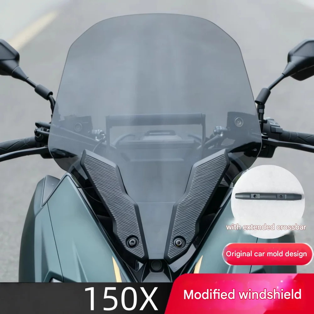 For ZONTES 150X Front Windshield Glass Modified with Cross Bar - Motorcycle Windscreen for Enhanced Riding Experience